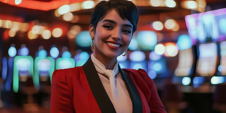 Antarmuka permainan Sakong di xox77 dengan meja live dan dealer manusia yang disiarkan langsung